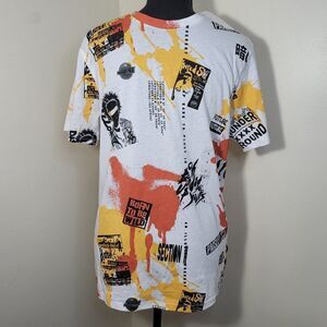 Smart Guess Slim Fit Over Paint Splatter Graffiti T-Shirt